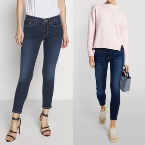 FRAME Le Skinny de Jeanne Ripped Crop Boho Jeans NWT Everyday Comfortable